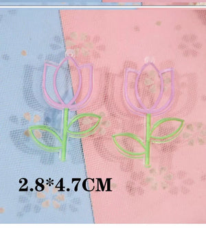 50pcs/lot Cartoon Tulip Acrylic Floral Beads DIY Jewelry Earring Pendant