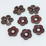 50pcs Cartoon Geometry Flowers Wood Beads DIY Jewelry Earring Accessory