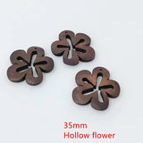 50pcs Cartoon Geometry Flowers Wood Beads DIY Jewelry Earring Accessory