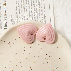 50pcs Cartoon Hearts Acrylic Beads DIY Earring Garment Pendant Accessory
