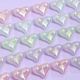50pcs Cartoon Hearts Resin Beads DIY Jewelry Earring Pendant Accessory