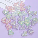 50pcs Cartoon Hearts Resin Beads DIY Jewelry Earring Pendant Accessory