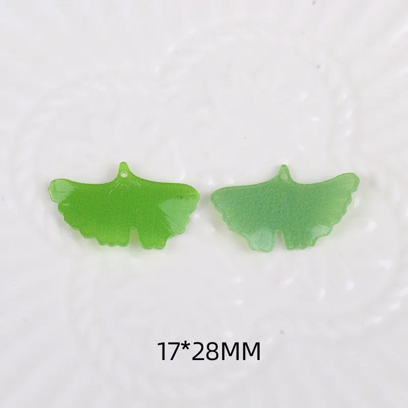 50pcs Cartoon Leaf Shape Acrylic Beads DIY Jewelry Pendant Accessory