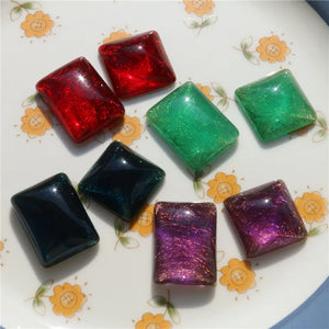 50pcs Print Geometry Square/Rectangle Beads DIY Jewelry Earring Accessory