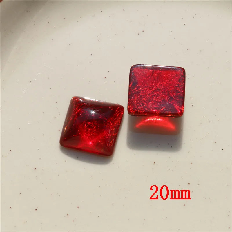 50pcs Print Geometry Square/Rectangle Beads DIY Jewelry Earring Accessory