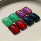 50pcs Print Geometry Square/Rectangle Beads DIY Jewelry Earring Accessory