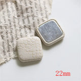 50pcs Print Geometry Shape PU Button Beads DIY Jewelry Earring Accessory