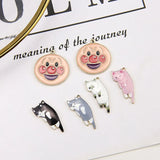 50pcs Cartoon Cats & Clown Alloy Floating Locket Charms DIY Jewelry