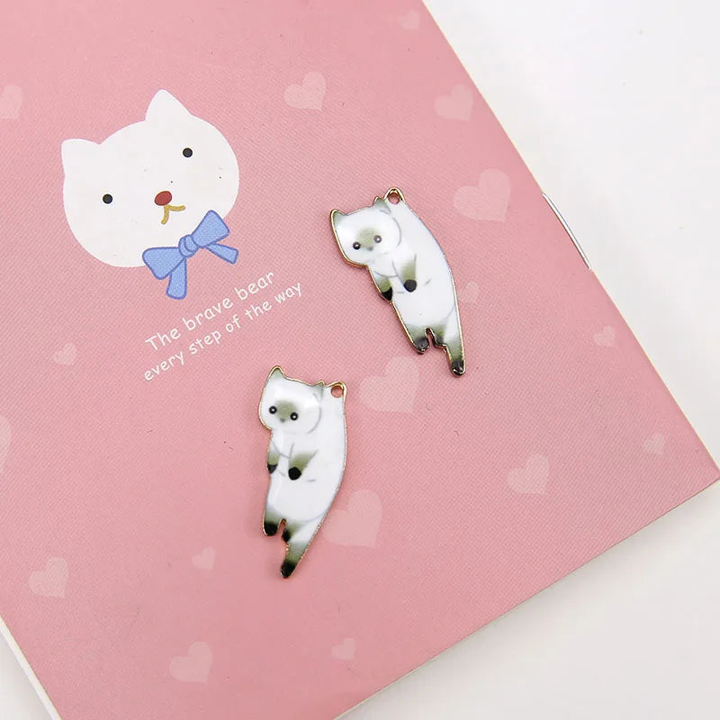 50pcs Cartoon Cats & Clown Alloy Floating Locket Charms DIY Jewelry