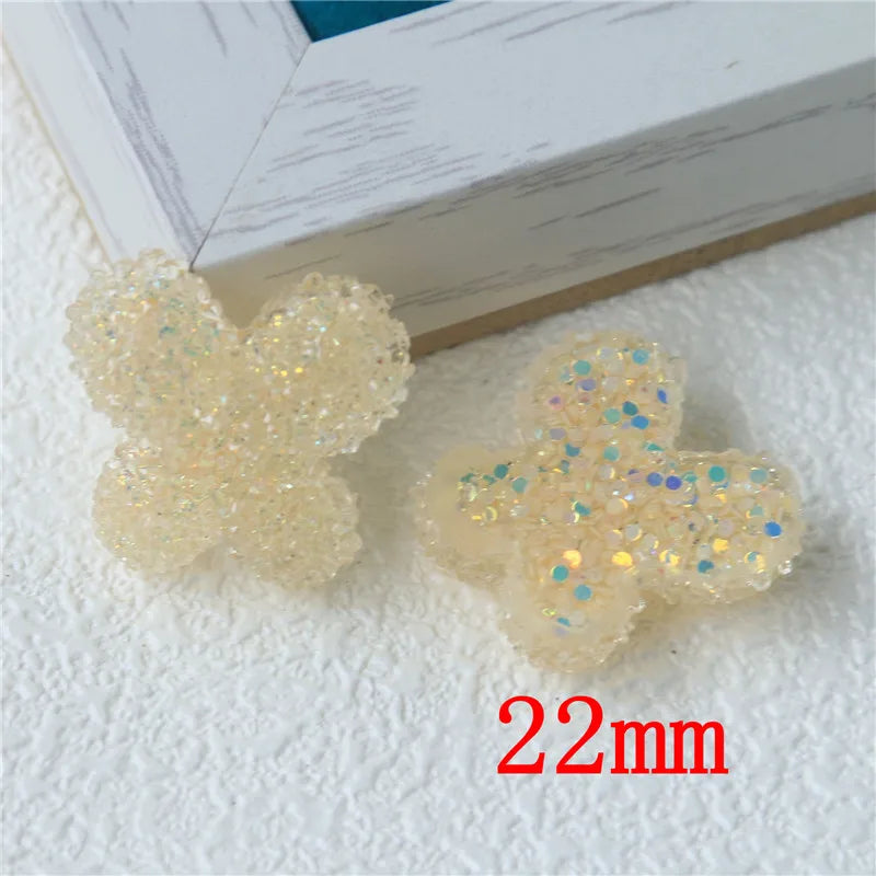 50pcs Butterfly Resin Flatback Beads DIY Jewelry Hair Accessory