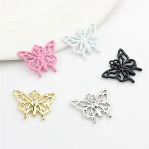 50pcs Butterfly Alloy Floating Locket Charms DIY Jewelry Earring Accessory