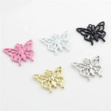 50pcs Butterfly Alloy Floating Locket Charms DIY Jewelry Earring Accessory
