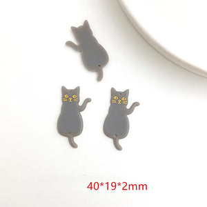 50pcs Cartoon Cat Shape Acrylic Beads DIY Jewelry Earring/Garment/Hair Pendants