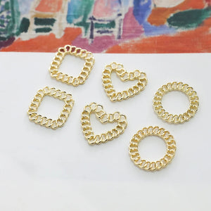 50pcs Alloy Charms for DIY Earring/Garment, Geometry Shapes