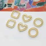 50pcs Alloy Charms for DIY Earring/Garment, Geometry Shapes