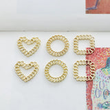 50pcs Alloy Charms for DIY Earring/Garment, Geometry Shapes