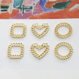 50pcs Alloy Charms for DIY Earring/Garment, Geometry Shapes