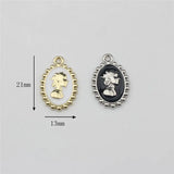 50pcs Girls Pattern Oval Alloy Floating Locket Charms DIY Jewelry Accessory
