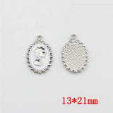 50pcs Girls Pattern Oval Alloy Floating Locket Charms DIY Jewelry Accessory
