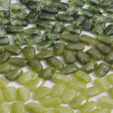 50pcs Green Print Irregular Straight Hole Beads DIY Jewelry Earring/Bracelet