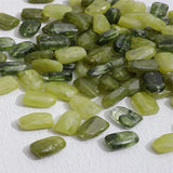 50pcs Green Print Irregular Straight Hole Beads DIY Jewelry Earring/Bracelet