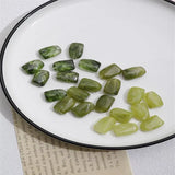 50pcs Green Print Irregular Straight Hole Beads DIY Jewelry Earring/Bracelet