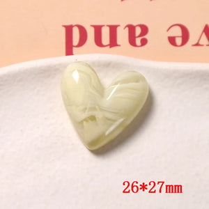 50pcs Resin Heart Beads for DIY Jewelry, Earring, Garment
