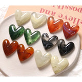50pcs Resin Heart Beads for DIY Jewelry, Earring, Garment