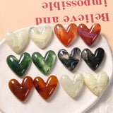 50pcs Resin Heart Beads for DIY Jewelry, Earring, Garment