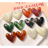 50pcs Resin Heart Beads for DIY Jewelry, Earring, Garment
