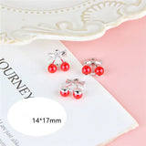 50pcs Red Bead Cartoon Cherry Alloy Charms DIY Jewelry Accessory