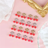 50pcs Red Bead Cartoon Cherry Alloy Charms DIY Jewelry Accessory