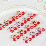 50pcs Red Bead Cartoon Cherry Alloy Charms DIY Jewelry Accessory