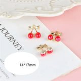 50pcs Red Bead Cartoon Cherry Alloy Charms DIY Jewelry Accessory
