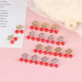 50pcs Red Bead Cartoon Cherry Alloy Charms DIY Jewelry Accessory
