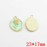 50pcs Rose Flowers Alloy Floating Locket Charms DIY Jewelry Accessory