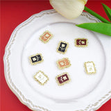 50pcs Rose Pattern Alloy Drop Oil Rectangle Locket Charms DIY Jewelry