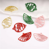 50pcs Cartoon Lantern Fan Floating Locket Charms DIY Jewelry Accessory