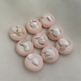 50pcs Pink Geometric Shell Beads 18mm Round Semicircle Shape Accessory