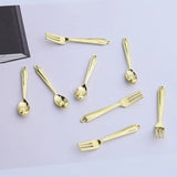 50pcs/lot Cartoon Spoon Fork Floating Locket Charms DIY Jewelry Accessory