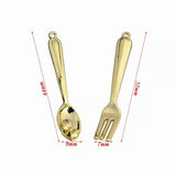 50pcs/lot Cartoon Spoon Fork Floating Locket Charms DIY Jewelry Accessory