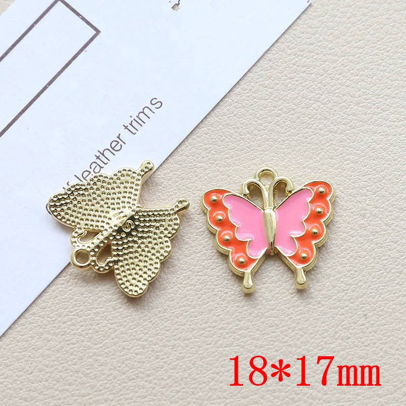 50pcs Alloy Butterfly Floating Locket Charms DIY Jewelry Accessory