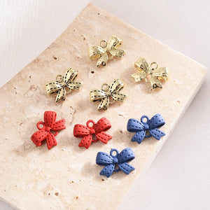 60pcs Cartoon Bowknot Bow Alloy Charms DIY Jewelry Accessory