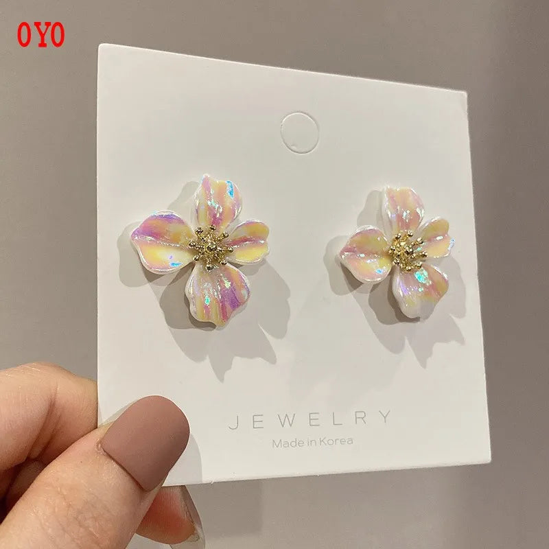 Colorful Resin Earrings with 925 Silver Needle