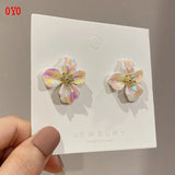 Colorful Resin Earrings with 925 Silver Needle