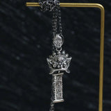 925 Sterling Silver Necklace Wake Up Lion Retro Beast Chinese Pendant