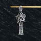 925 Silver Necklace Wake Up Lion Chinese Pendant Luck