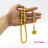 Yellow Resin Islamic Rosary Arabic Bracelet Muslim Misbaha Saudi