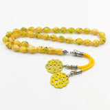 Yellow Resin Islamic Rosary Arabic Bracelet Muslim Misbaha Saudi