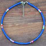 Colorful Ethnic Girl Necklace Beach Bohemian Soft Pottery Neck Chain